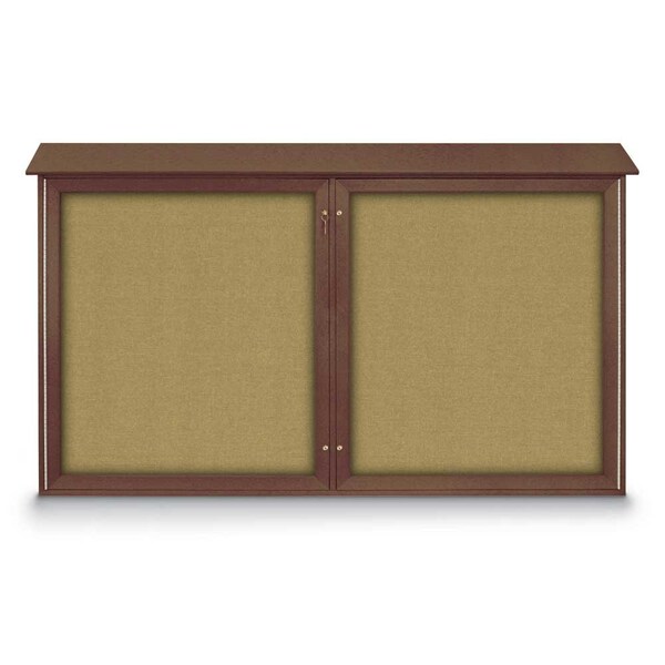 United Visual Products Open Faced Traditional Rounded Corkboard UV646ARC-BLACK-CLOUD - main